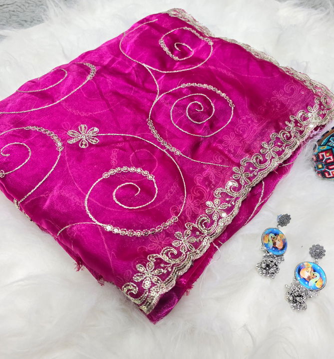 JK Designer Zimmy Choo Satin Party Wear Sarees Wholesale Market In Surat
